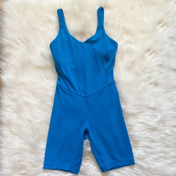 Lululemon Blue Poolside Align Nulu 8” Onesie Unitard Bodysuit - Picture 2 of 8